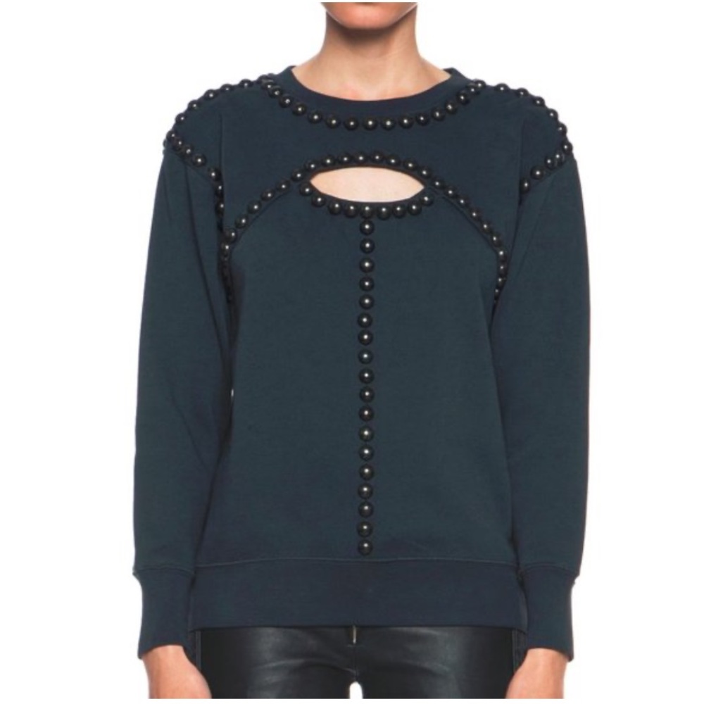 ISABEL MARANT | Shiloh Faded Black Studded Sweatshirt Sz FR 38 (US 6)